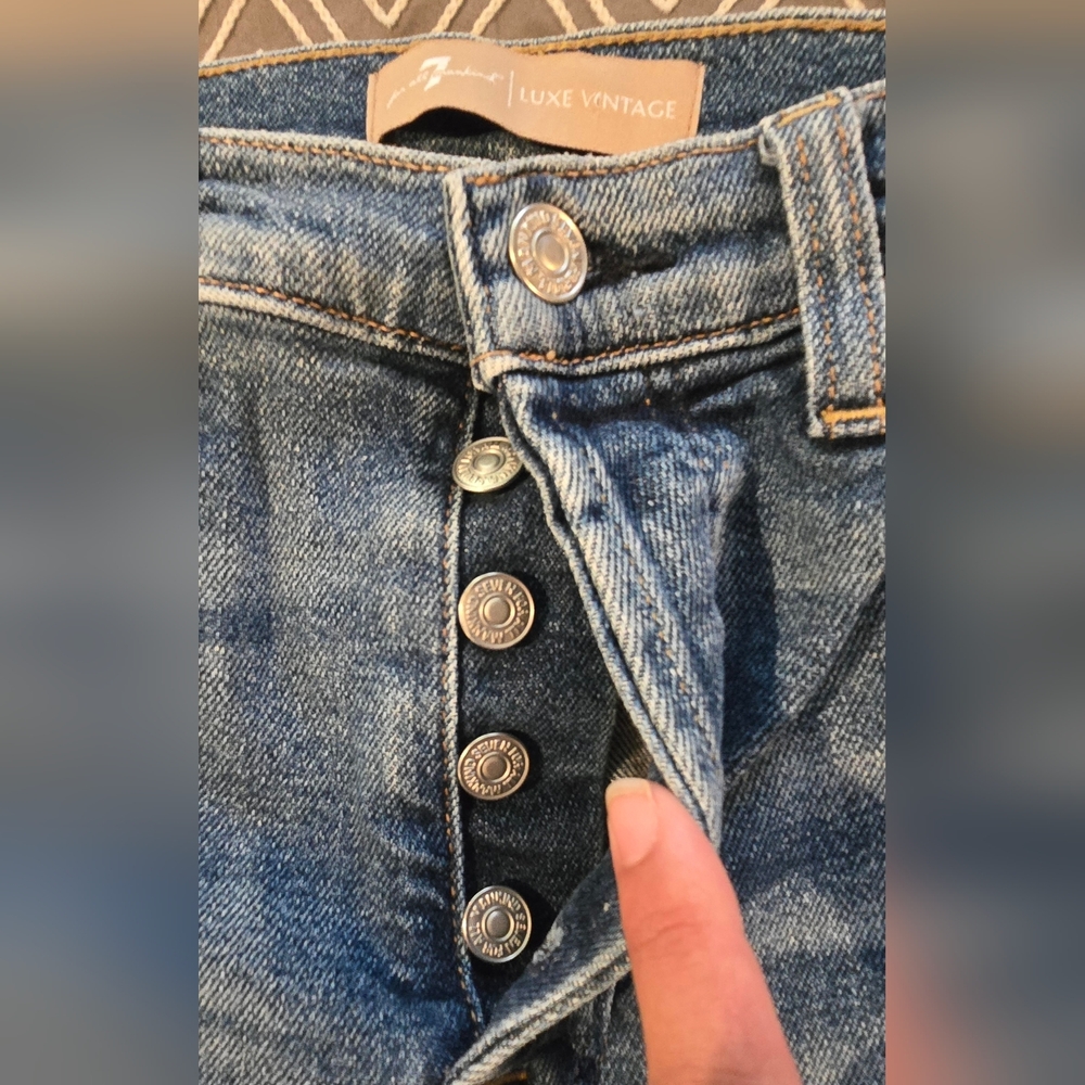 7 For All Mankind Luxe Vintage Slim Boyfriend Cropped Style Size 29 - Picture 8 of 12